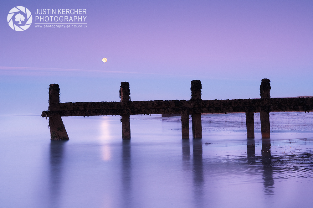 Hayling Island Moon Set